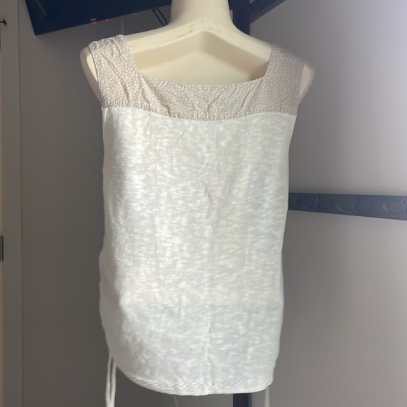 Life Blue Willi’s  Cream Linen & cotton tank with side Ruching . - Picture 4 of 10